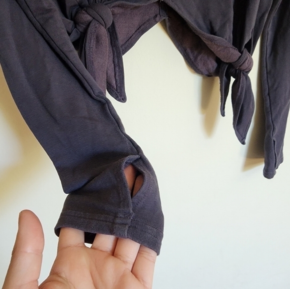 Athleta Samsara Side Tie Lyocell Blend Sweatshirt size XS in Gray - Picture 6 of 7